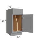 Graphite Grey Shaker 15" Tray Divider Base Cabinet