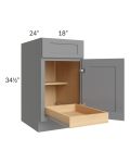 Graphite Grey Shaker 18" Base Cabinet with 1 Rollout Tray