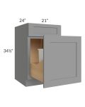 Graphite Grey Shaker 21" Base Cabinet with Double Trashcan Pullout