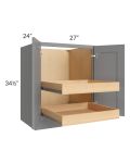 Graphite Grey Shaker 27" Full Height Base Cabinet with 2 Rollout Trays