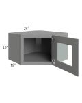 Graphite Grey Shaker 24x15 Decorative Wall Diagonal Corner Cabinet