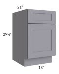 Graphite Grey Shaker 18" Drawer File Base Cabinet