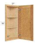 Madison Honey Shaker 12x36 Angle Wall Cabinet