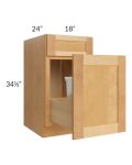 Madison Honey Shaker 18" Base Cabinet with Double Trashcan Pullout