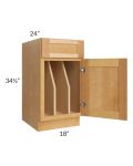 Madison Honey Shaker 18" Tray Divider Base Cabinet