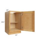 Madison Honey Shaker 21" Full Height Door Base Cabinet