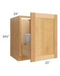 Madison Honey Shaker 21" Full Height Door Base Cabinet with Double Trashcan Pullout