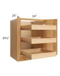 Madison Honey Shaker 24" Full Height Base Cabinet with 3 Rollout Trays