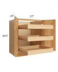 Madison Honey Shaker 27" Full Height Base Cabinet with 3 Rollout Trays