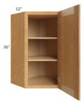 Madison Honey Shaker 24x36 Wall Diagonal Corner Cabinet