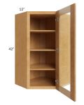 Madison Honey Shaker 24x42 Wall Diagonal Corner Cabinet (Prepped for Glass Doors)