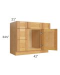 Madison Honey Shaker 42" Vanity Base Cabinet 1