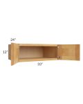 Madison Honey Shaker 33x12x24 Wall Cabinet