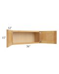 Madison Honey Shaker 36x15 Wall Cabinet