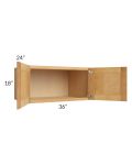 Madison Honey Shaker 36x18x24 Wall Cabinet