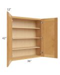 Madison Honey Shaker 36x42 Wall Cabinet