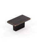 Contemporary Metal Knob 1.56" Overall Length in Brushed Oil-Rubbed Bronze