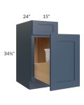 Madison Navy Shaker 15" Base Cabinet with Single Trashcan Pullout