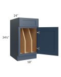 Madison Navy Shaker 18" Tray Divider Base Cabinet