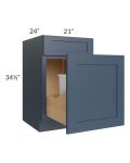 Madison Navy Shaker 21" Base Cabinet with Double Trashcan Pullout