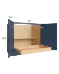 Madison Navy Shaker 36" Full Height Base Cabinet with 1 Rollout Tray