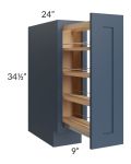 Madison Navy Shaker 9" Full Height Door Base Cabinet with Shelf Pullout