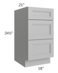 Charlotte Grey 18" Vanity 3-Drawer Base Cabinet