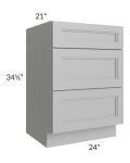 Charlotte Grey 24" Vanity 3-Drawer Base Cabinet