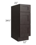 Brazilian Shaker 12" Drawer Base Bathroom Vanity Cabinet