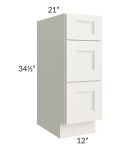 Providence Cream Glaze 12" Drawer Base Bathroom Vanity Cabinet