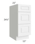 Signature Vanilla 15" Drawer Base Bathroom Vanity Cabinet
