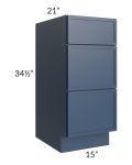 Portland Navy Blue 15" Drawer Base Bathroom Vanity Cabinet