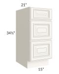 Signature Vanilla Glaze 15" Drawer Base Bathroom Vanity Cabinet
