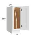 Brilliant White Shaker 15" Full Height Door Tray Divider Base Cabinet
