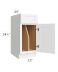 Brilliant White Shaker 15" Tray Divider Base Cabinet