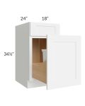 Brilliant White Shaker 18" Base Cabinet with Double Trashcan Pullout