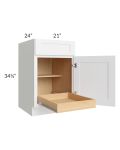 Brilliant White Shaker 21" Base Cabinet with 1 Rollout Tray