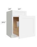Brilliant White Shaker 21" Base Cabinet with Double Trashcan Pullout