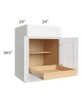 Brilliant White Shaker 24" Base Cabinet with 1 Rollout Tray