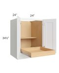 Brilliant White Shaker 24" Full Height Base Cabinet with 1 Rollout Tray