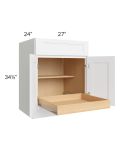 Brilliant White Shaker 27" Base Cabinet with 1 Rollout Tray