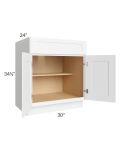 Brilliant White Shaker 30" Base Cabinet (1 drawer)