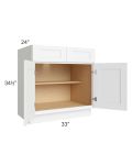 Brilliant White Shaker 33" Base Cabinet