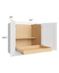 Brilliant White Shaker 33" Full Height Base Cabinet with 1 Rollout Tray