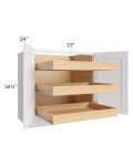 Brilliant White Shaker 33" Full Height Base Cabinet with 3 Rollout Trays