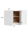 Brilliant White Shaker 36" Corner Base Cabinet