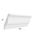 Brilliant White Shaker 96" Crown Molding (3" Height)