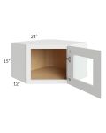 Brilliant White Shaker 24x15 Decorative Wall Diagonal Corner Cabinet