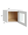Brilliant White Shaker 24x18 Decorative Wall Diagonal Corner Cabinet