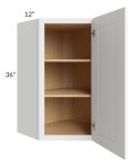 Brilliant White Shaker 24x36 Wall Diagonal Corner Cabinet